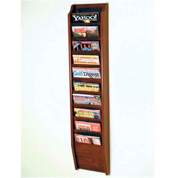 Vertex Cascade 10 Pocket Magazine Rack in Mahogany VE31304 - main